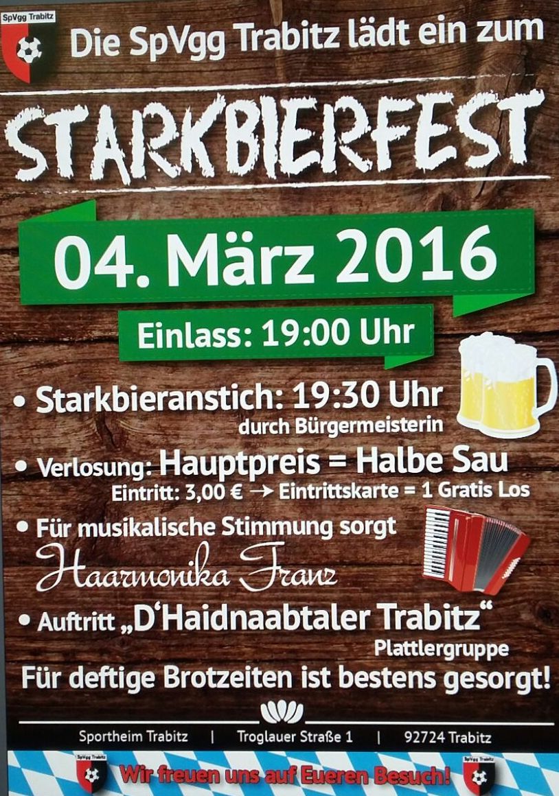 Starkbierfest SpVgg Trabitz am 04.03.2016